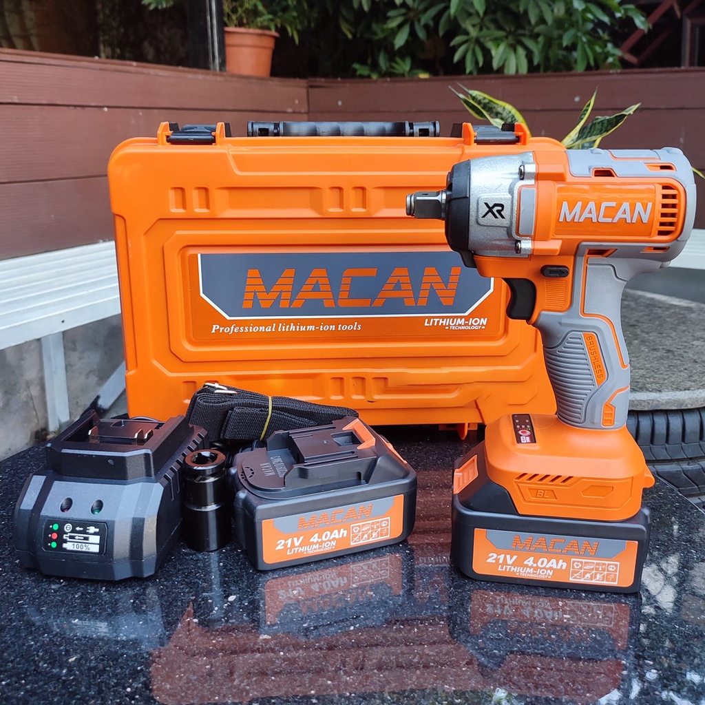 Máy Siết Bulong Pin 21V MACAN 6098B Lực Siết 380Nm Không Chổi Than