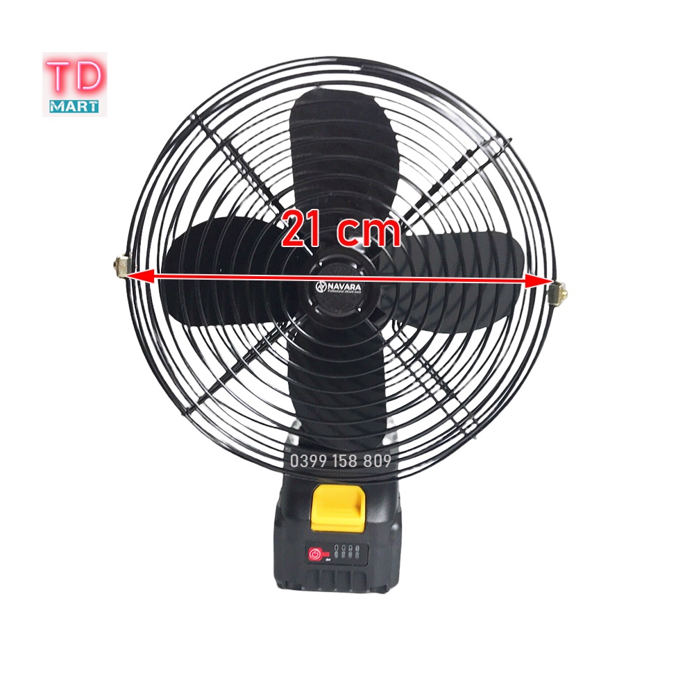 Quạt chạy pin 8 inch, sài chung pin Makita 18v chân pin phổ thông