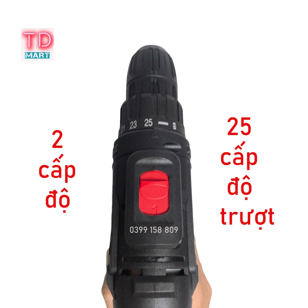 Máy khoan dùng pin 12V JLD tool, Bắn Vít, Vặn vít 2 cấp tốc độ Tặng Mũi Vít