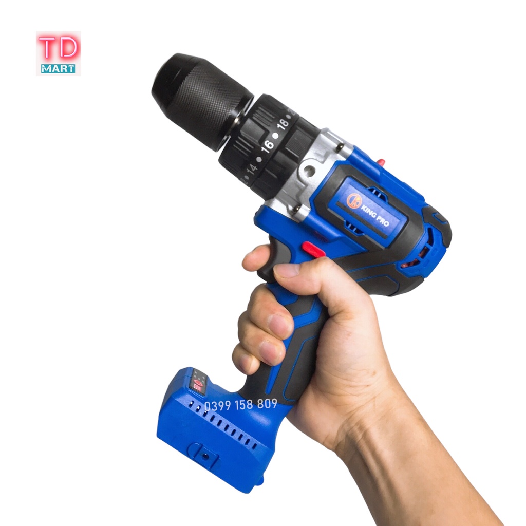 Thân máy Khoan pin 13mm Kingpro 3 chức năng có búa