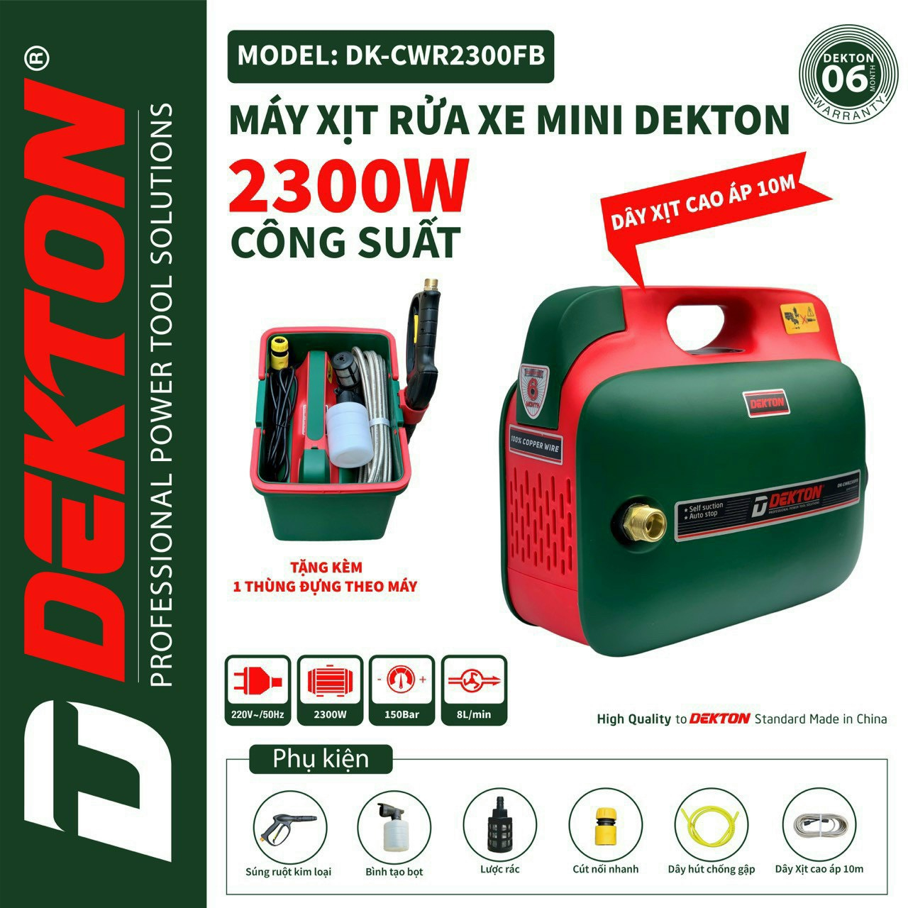 Máy Rửa Xe Gia Đình Dekton CWR2300FB - Thiết Kế Đẹp Độc Lạ