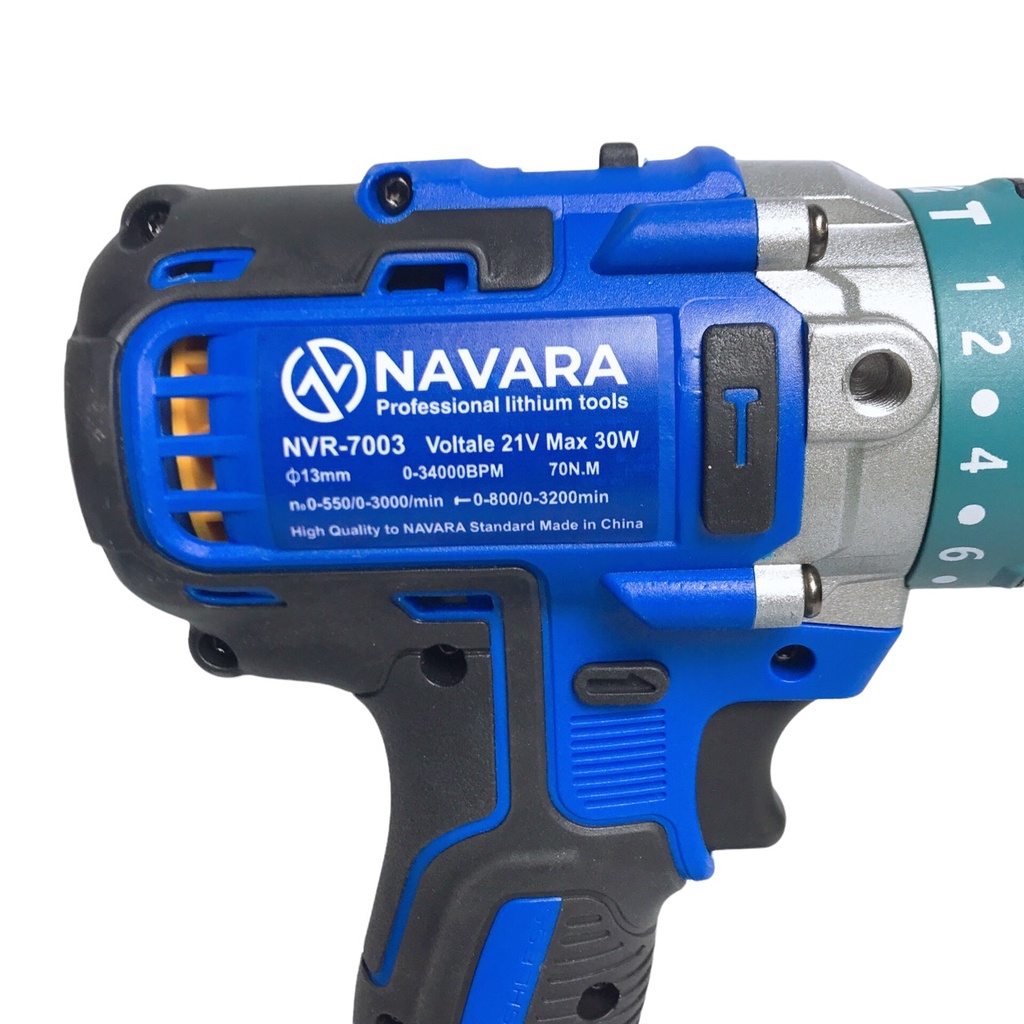 Máy khoan pin 21V NAVARA 7003 không chổi than đầu kẹp 13 ly pin 10cell