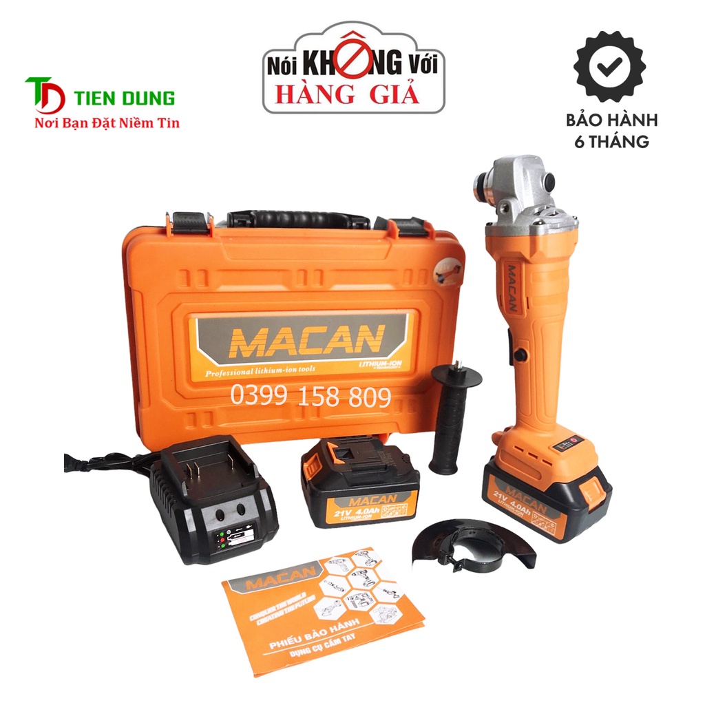 [ HÀNG NỘI ĐỊA] Máy Mài Góc, Máy Cắt Dùng Pin MACAN 98Vf Không Chổi Than, Pin 10 cell Chân pin phổ thông.