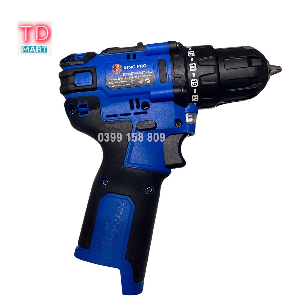 Thân Máy khoan dùng pin 4 cell KINGPRO 18v Không Chổi Than