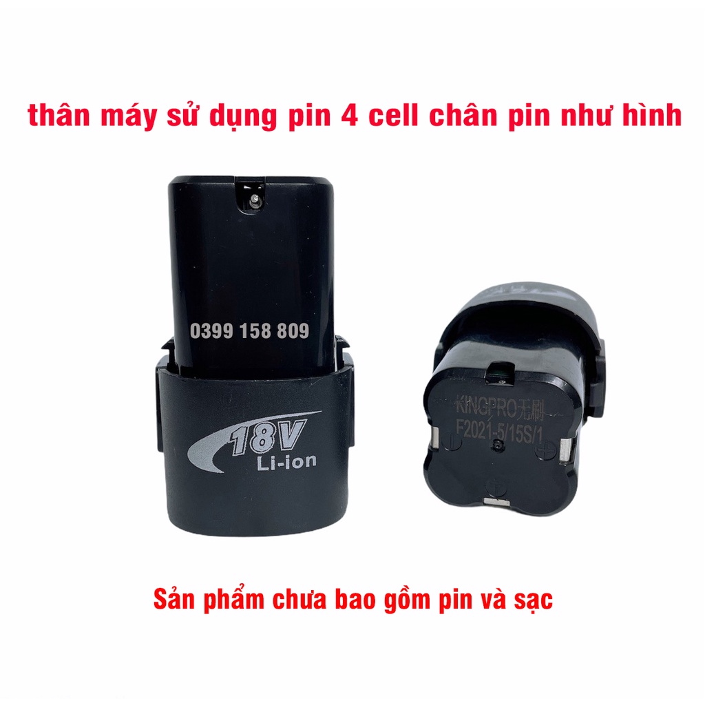 Thân Máy khoan dùng pin 4 cell KINGPRO 18v Không Chổi Than