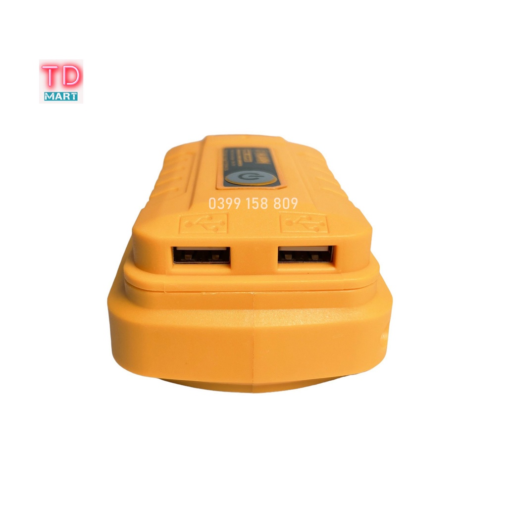 Bộ chuyển đổi từ pin máy khoan sang sạc điện thoại HUKAN VPC21 tích hợp 2 cổng USB