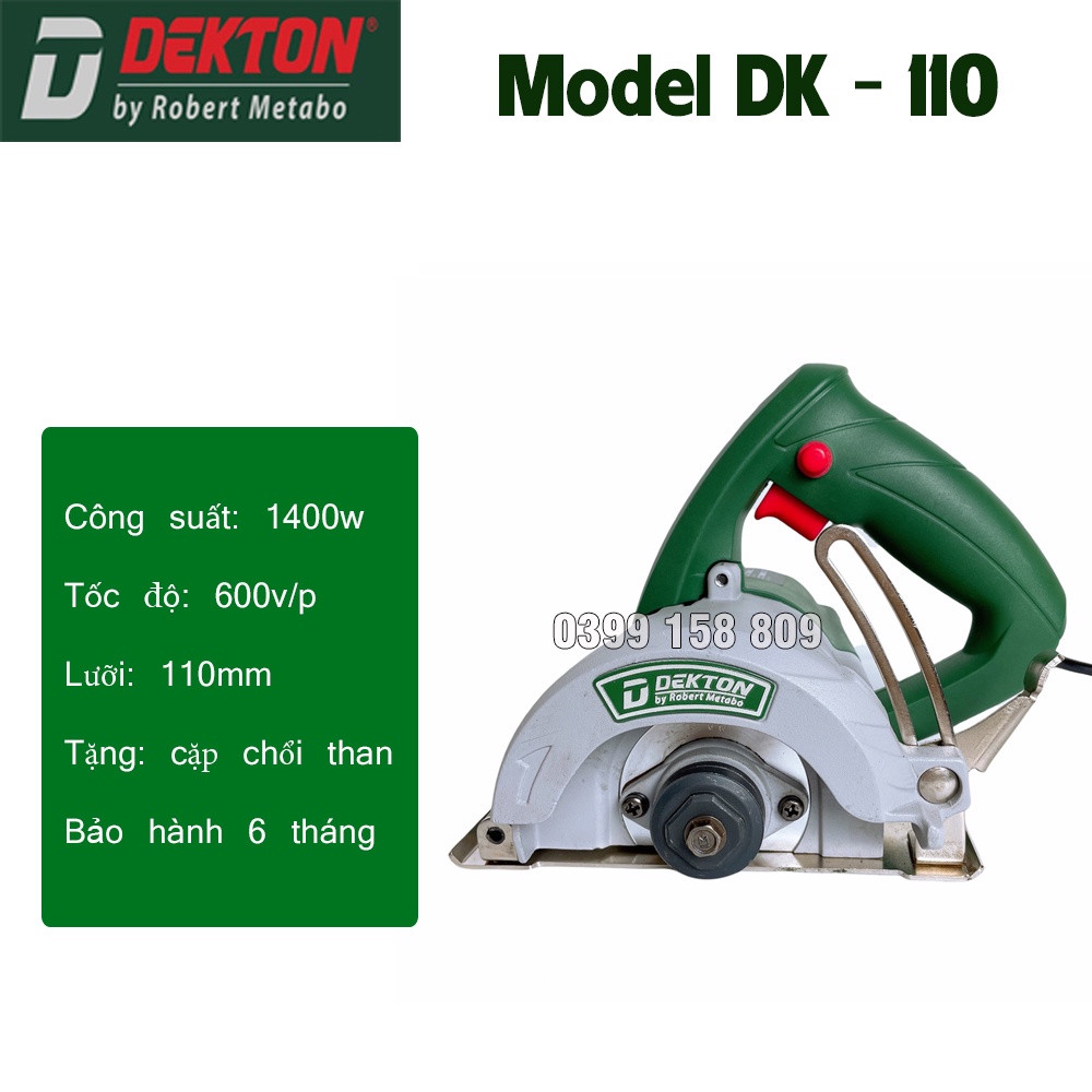 MÁY CẮT, CƯA GẠCH, ĐÁ, CỐP PHA CHÍNH HÃNG DEKTON DK-110 CÔNG SUẤT 1400W
