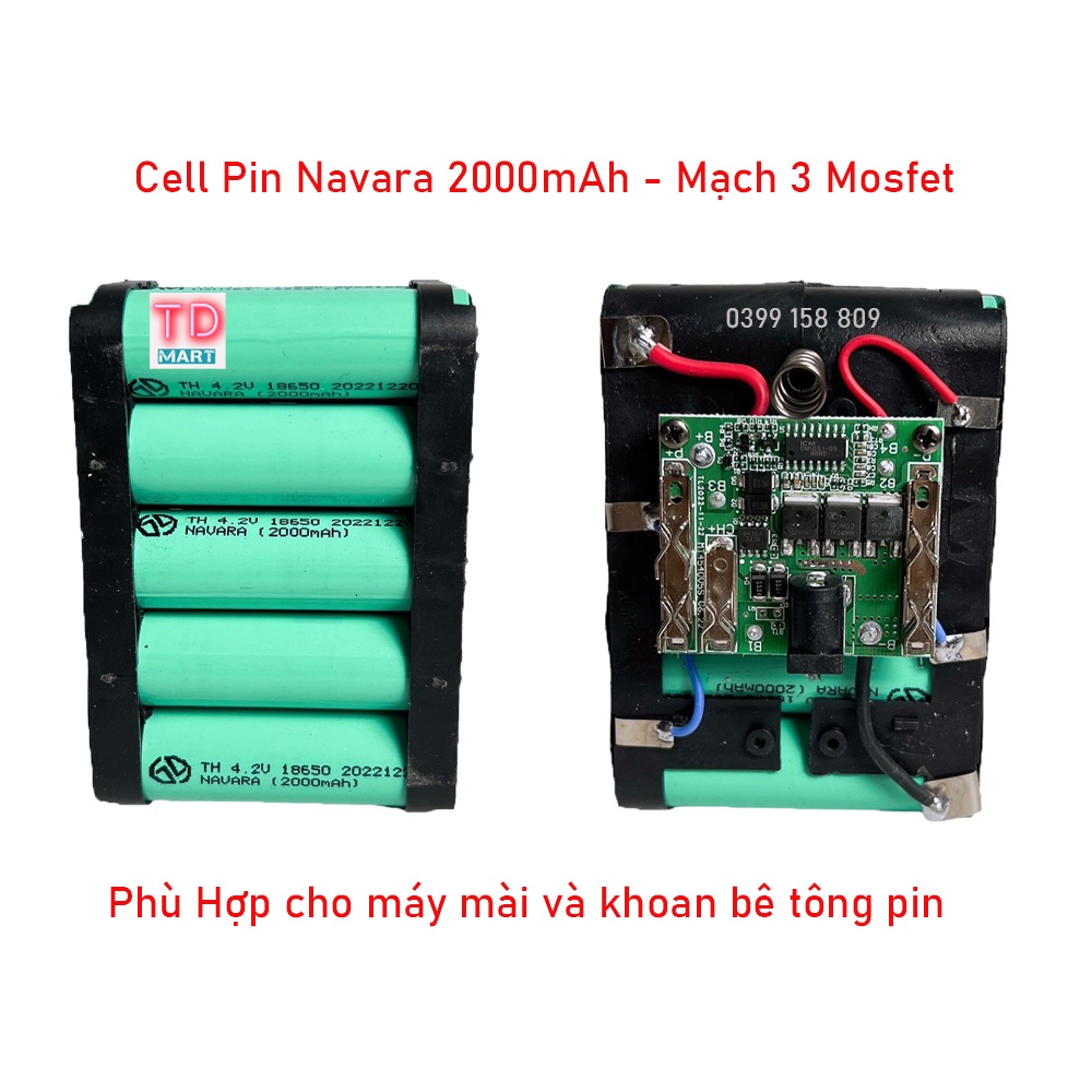 Pin 10 cell 21V TDTools cho các dòng máy khoan, máy siết bulong, máy mài  pin Trung Quôc