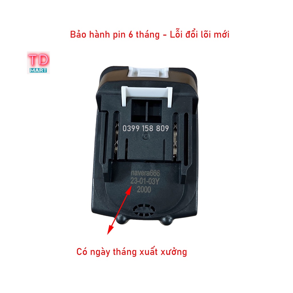 Pin 10 cell 21V TDTools cho các dòng máy khoan, máy siết bulong, máy mài  pin Trung Quôc
