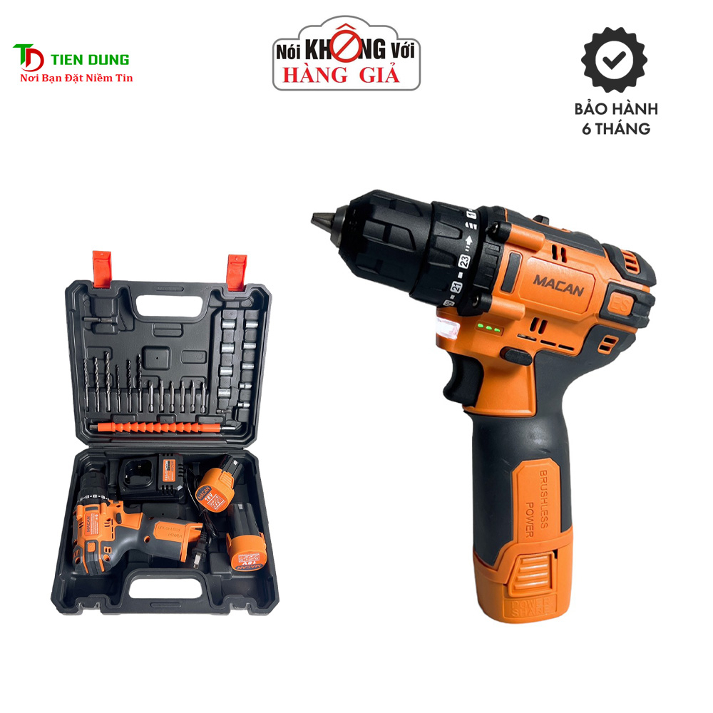 Máy Khoan Dùng Pin 18V MACAN không Chổi Than 2 Pin 4 Cell