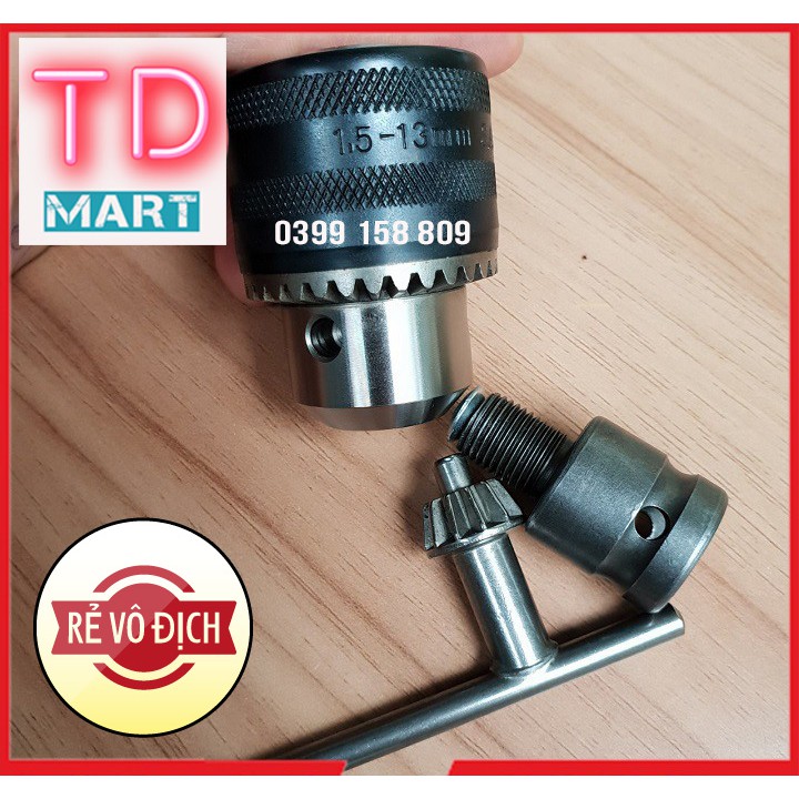 COMBO Đầu chuyển bulong1/2 sang đầu kẹp mũi khoan 13ly khóa tay