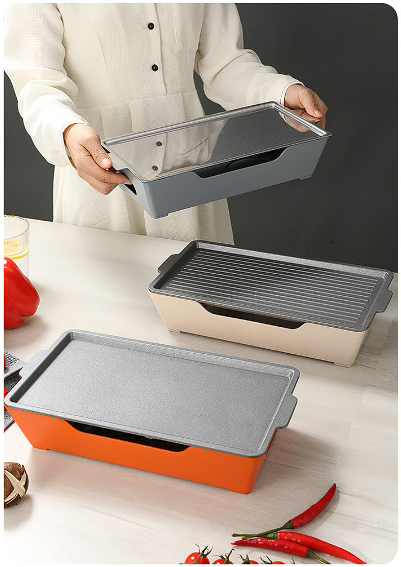 Bếp nướng cồn vỉ nướng kèm bếp cồn bếp nướng thịt bbq hải sản nhôm đúc chống dính YL66211