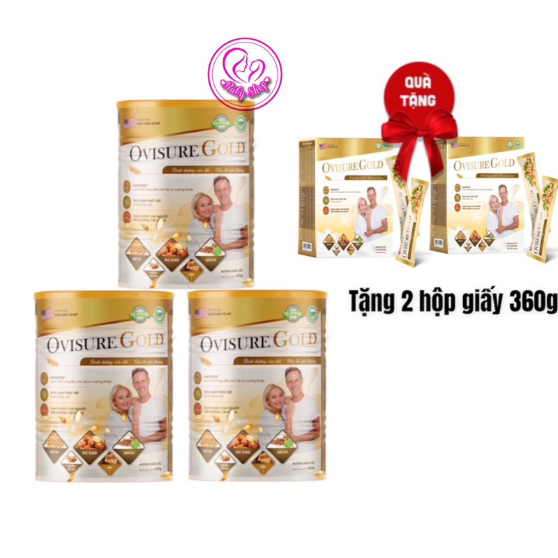[Combo 3 lon 2 giấy] Sữa hạt xương khớp Ovisure Gold chính hãng date mới - Chắc xương khỏe khớp