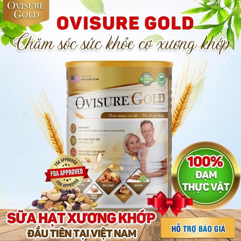 [Combo 3 lon 2 giấy] Sữa hạt xương khớp Ovisure Gold chính hãng date mới - Chắc xương khỏe khớp