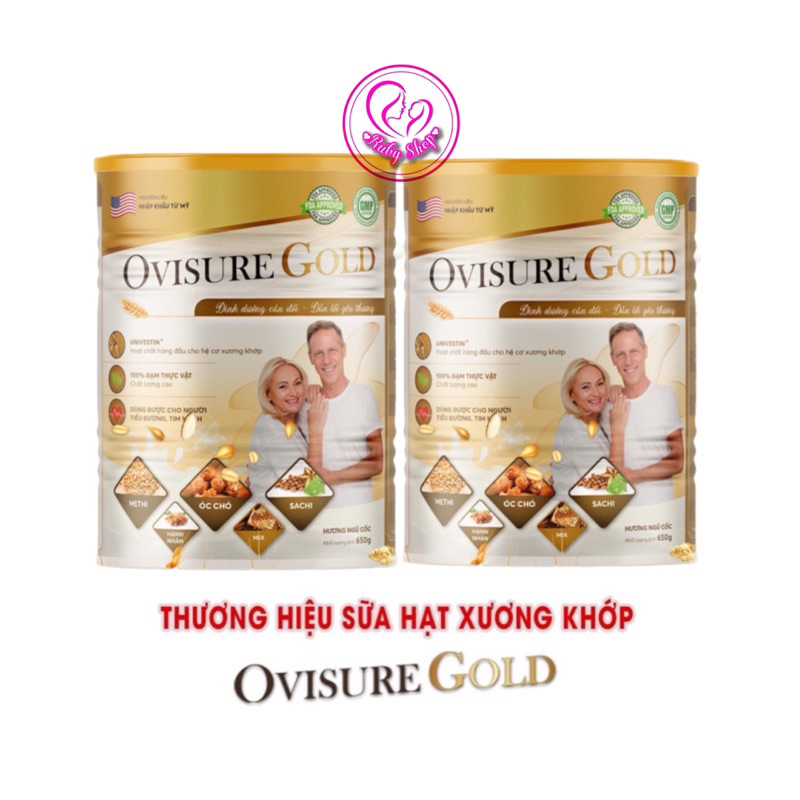 Combo 2 lon sữa hạt Ovisure Gold xương khớp 650g chính hãng date mới - Giúp xương chắc khỏe