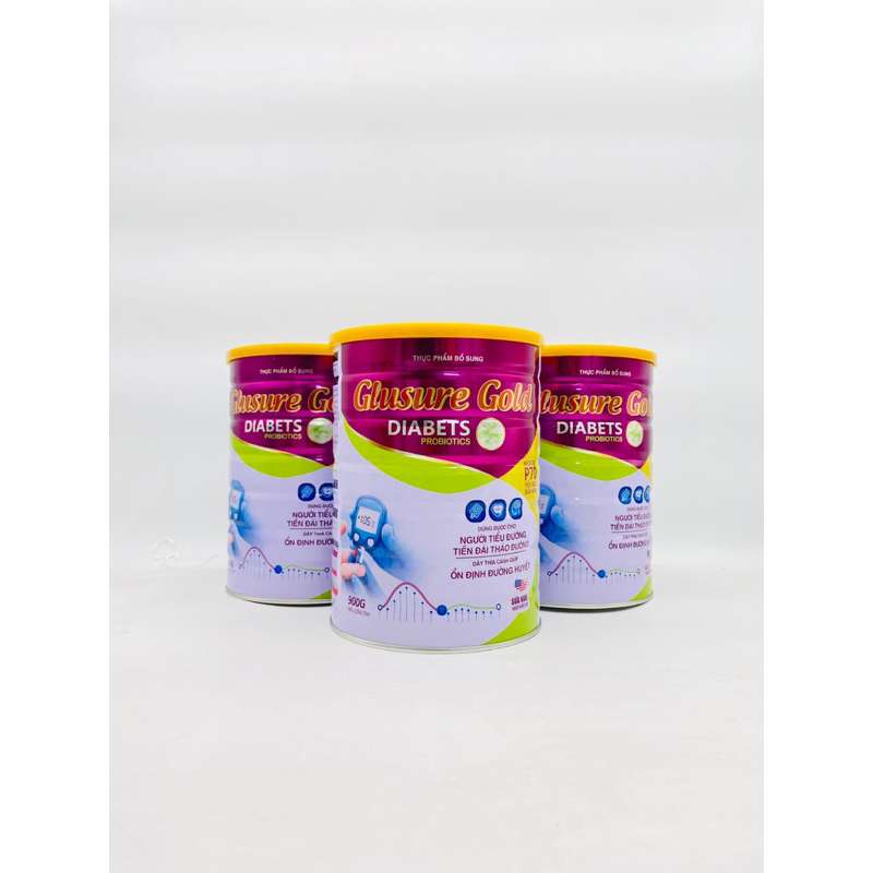 Combo 2 lon sữa tiểu đường Glusure Gold 900g - Rất tốt cho sữa khỏe và ổn định đường huyết + quà 2 lọ hồng yến