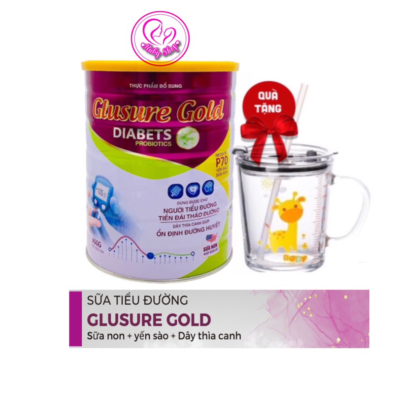 Sữa non tiểu đường Glusure Gold 900g chính hãng - Giảm đường huyết, tốt cho sữa khoẻ
