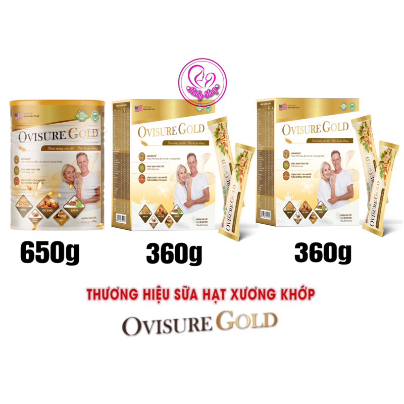 [Combo 1 lon 2 giấy] Sữa hạt Ovisure Gold hỗ trợ xương khớp chắc khỏe hàng chĩnh hãng date mới