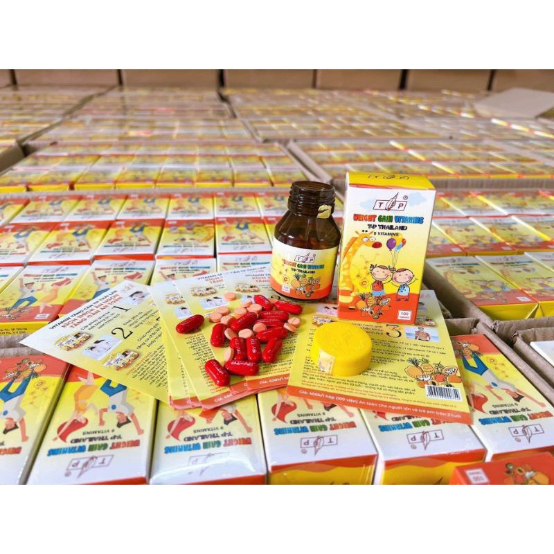Vitamin tăng cân TP Thái Lan hộp 100 viên chính hãng - Tăng cân nhanh, hiệu quả, an toàn + quà gói tăm bông