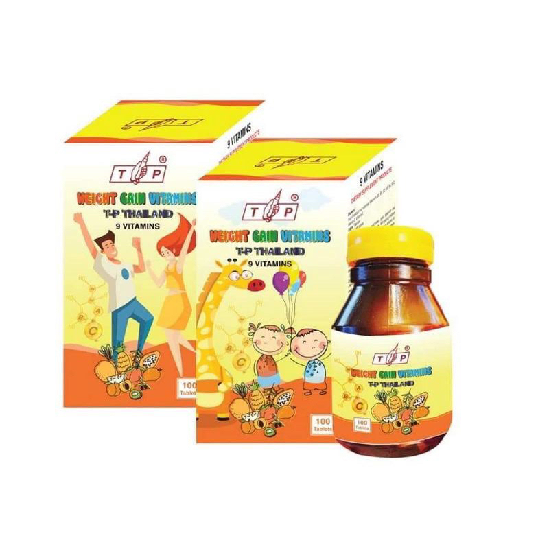 Vitamin tăng cân TP Thái Lan hộp 100 viên chính hãng - Tăng cân nhanh, hiệu quả, an toàn + quà gói tăm bông