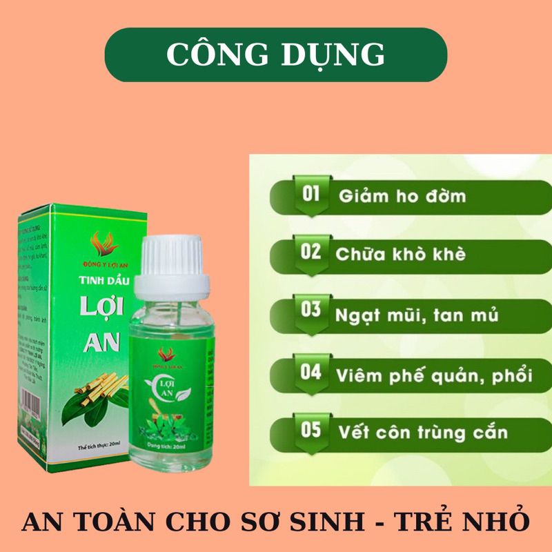 [Giá sỉ ] Combo 3 chai tinh dầu lợi an 30ml chính hãng giá tốt - Dùng cho bé khi họ, sổ mũi, ngạt mũi