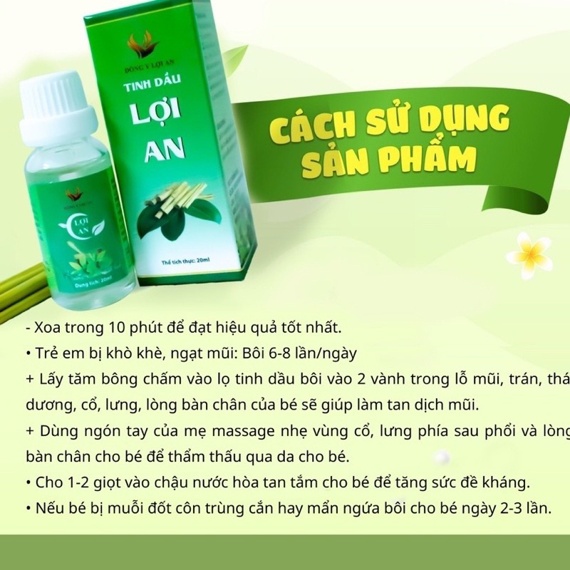 [Giá sỉ ] Combo 3 chai tinh dầu lợi an 30ml chính hãng giá tốt - Dùng cho bé khi họ, sổ mũi, ngạt mũi