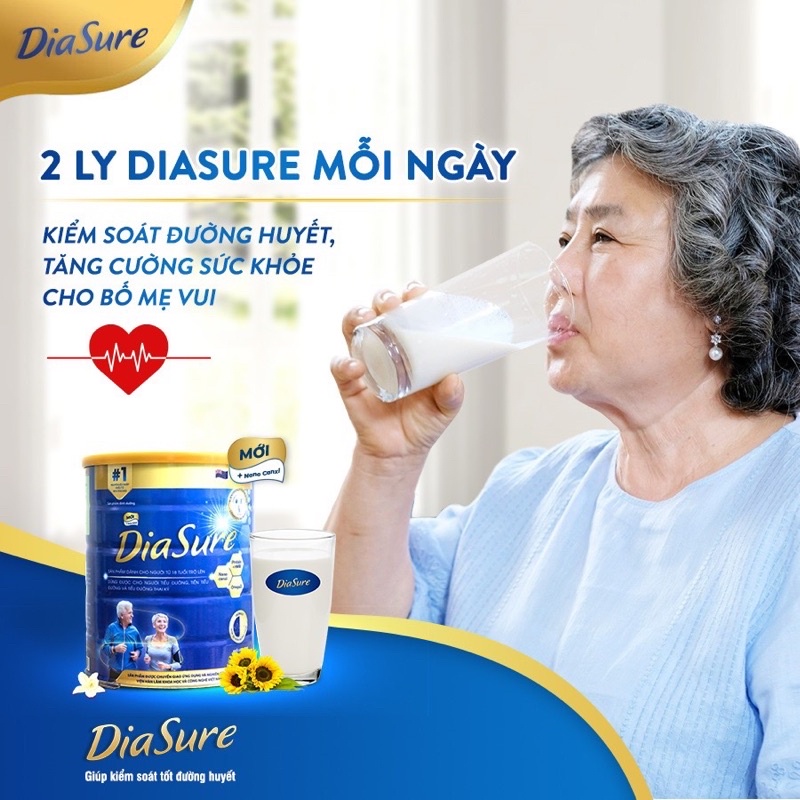 Combo 3 hộp giấy tiểu đường Diassure bản mới - Hộp 850g gồm 34 gói nhỏ tiện lợi, dễ sử dụng