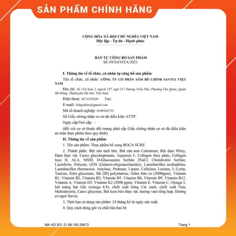 Combo 2 lon sữa xương khớp Boca Sure 400g chính hãng giá tốt date mới