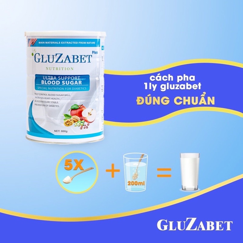 Combo 3 lon sữa Gluzabet tiểu đường 800g chính hãng, date mới, giá tốt