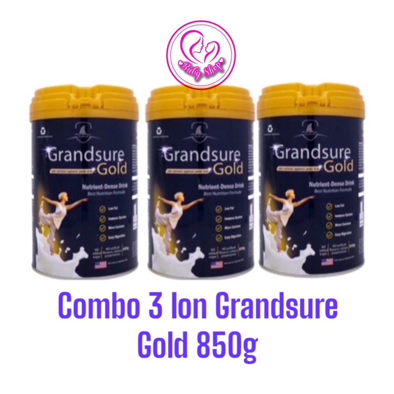 Combo 3 lon sữa xương khớp Grandsure Gold 850g chính hãng giá tốt, date mới - Xương chắc khỏe,dẻo dai