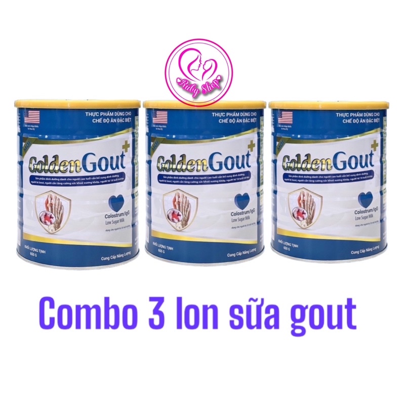 Combo 3 lon sữa gout 650g hàng chính hãng giá tốt date mới - Giảm đau nhức, bổ sung dưỡng chất