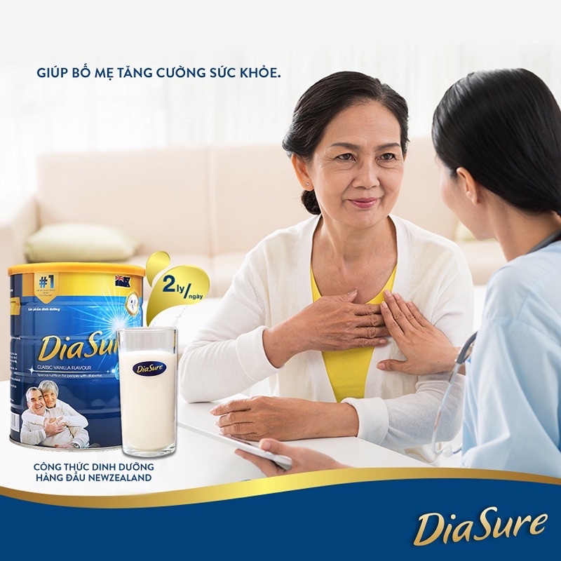 Combo 6 lon sữa tiểu đường Diasure 850g chính hãng giá tốt - Ổn định đường huyết, tăng đề kháng