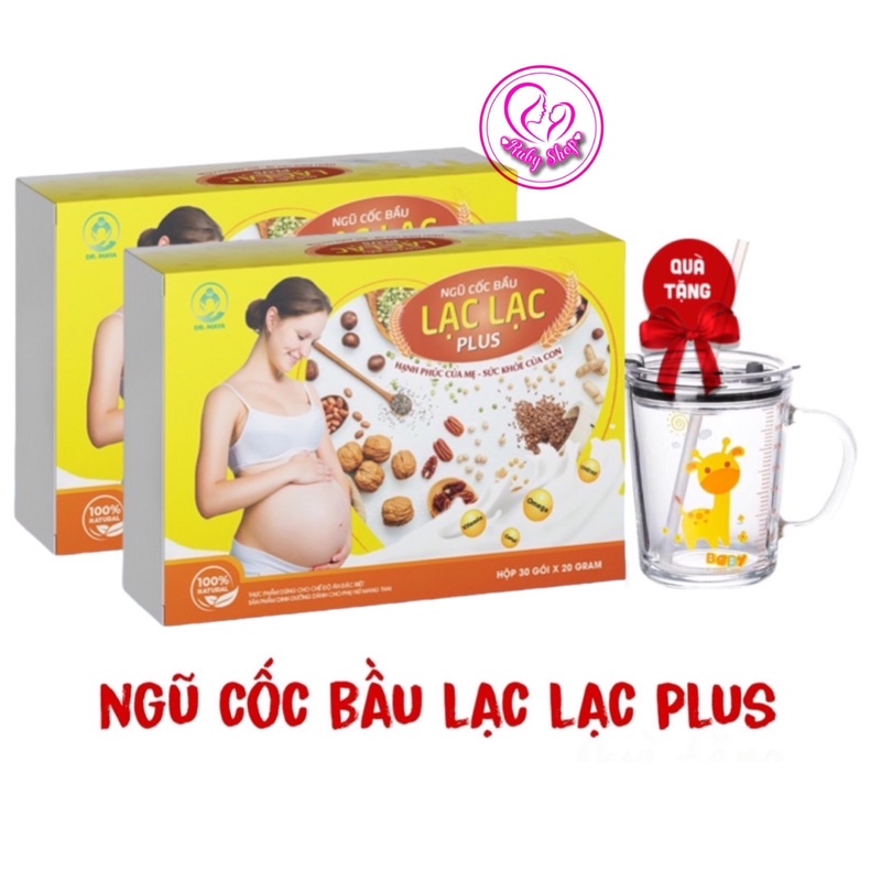 Combo 2 hộp ngũ cốc bầu Lạc Lạc chính hãng - Thai nhi tăng cân tốt, cứng cáp ngay từ trong bụng mẹ + quà