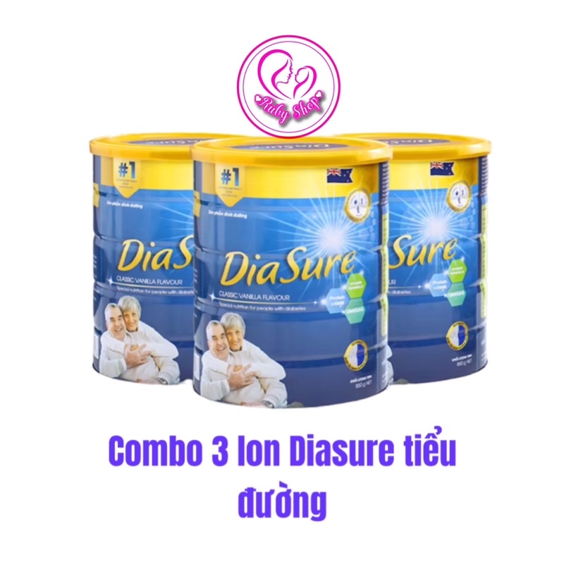 Combo 3 lon sữa tiểu đường Diasure 850g cam kết chính hãng giá tốt - Ổn định đường huyết, ngăn biến chứng tiểu đường
