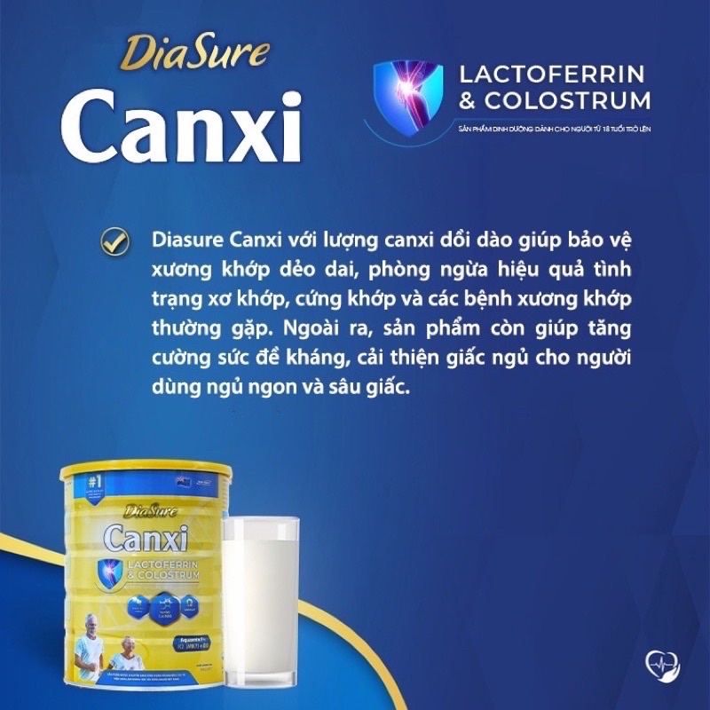 Combo 3 lon diasure canxi 850g hàng chính hãng giá tốt- chắc khoẻ xương khớp