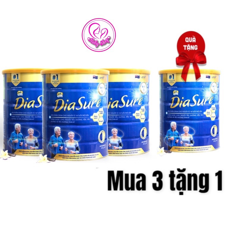 [ Mua 3 tặng 1 lon ]Sữa tiểu đường Diasure bản mới 850g ổn định đường hỗ trợ xương khớp