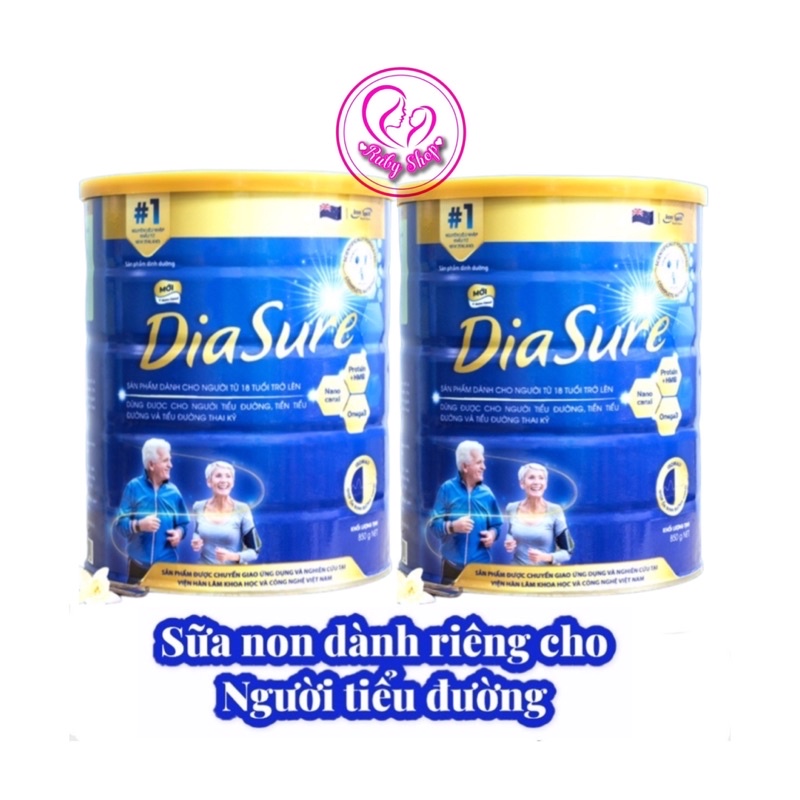 Combo 2 lon tiểu đường diasure bản mới 850g ổn định đường tốt cho xương