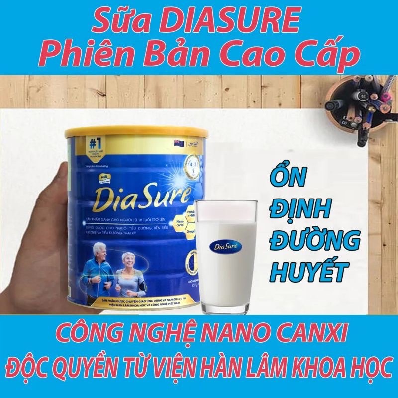 Combo 2 lon tiểu đường diasure bản mới 850g ổn định đường tốt cho xương