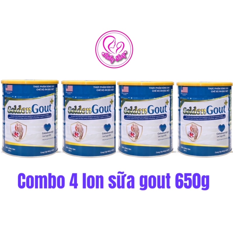 Combo 4 lon sữa gout 650g chính hãng giá tốt date mới