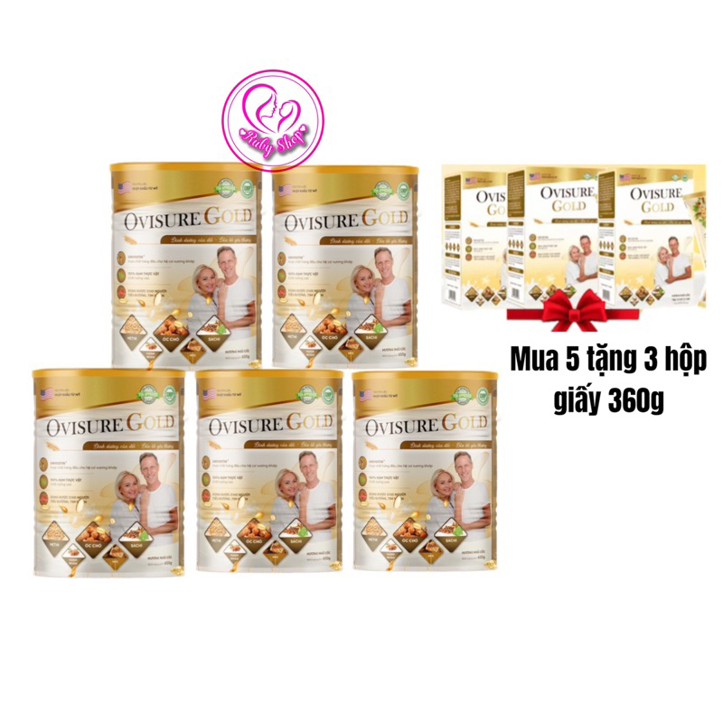 [Mua 5 tặng 3 hộp giấy] Sữa hạt xương khớp Ovisure Gold 650g hàng chính hãng date mới - tốt cho xương khớp