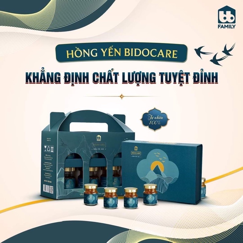 Hồng Yến chưng sẵn Bidocare set 6 hũ người lớn -phục hồi cơ thể, bồi bổ cơ thể tăng đề kháng
