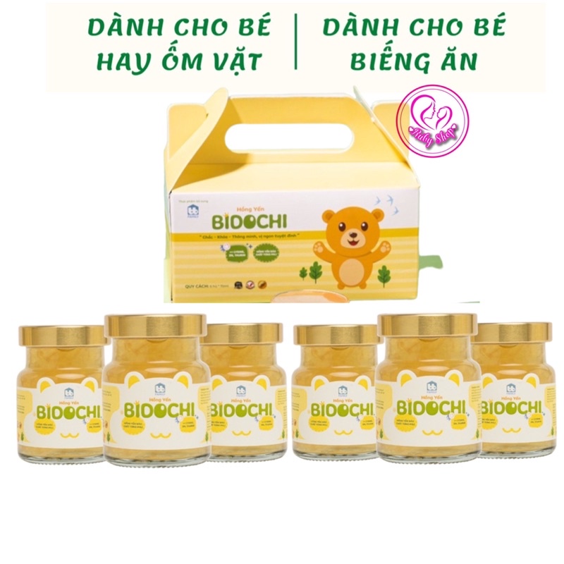 Hồng Yến Bidochi cải thiện biếng ăn cho bé từ 1 tuổi hộp 6 chai 70ml- Yến chưng sẵn thơm ngon dễ uống