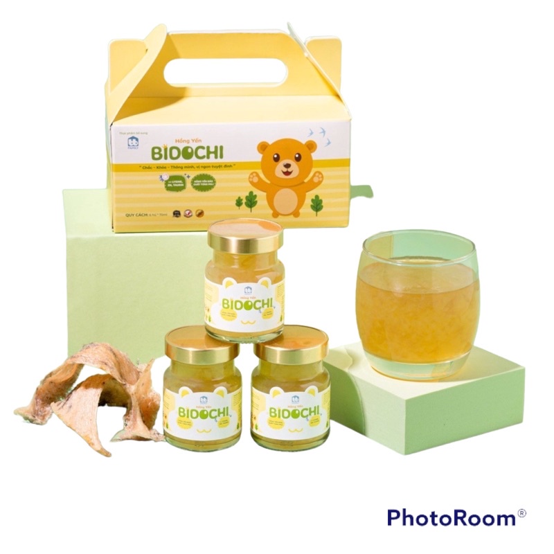 Hồng Yến Bidochi cải thiện biếng ăn cho bé từ 1 tuổi hộp 6 chai 70ml- Yến chưng sẵn thơm ngon dễ uống
