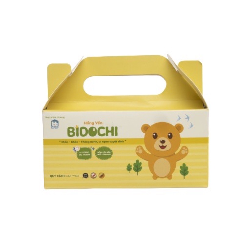 Hồng Yến Bidochi cải thiện biếng ăn cho bé từ 1 tuổi hộp 6 chai 70ml- Yến chưng sẵn thơm ngon dễ uống