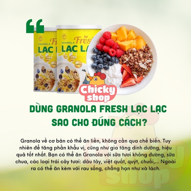 Ngũ cốc hạt ăn liền Granola Lạc Lạc thơm ngon, tốt cho sức khỏe hộp 650g + quà