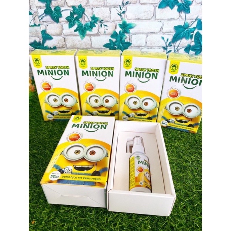 Xịt chống sâu răng cho bé Minion 50ml bảo vệ răng, ngừa sâu răng ố vàng + quà