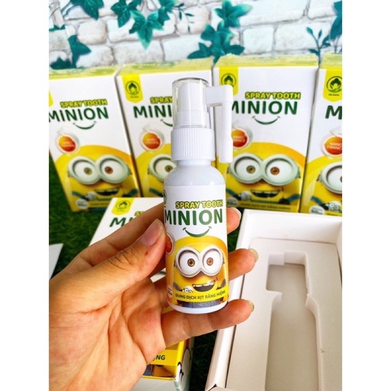 Xịt chống sâu răng cho bé Minion 50ml bảo vệ răng, ngừa sâu răng ố vàng + quà