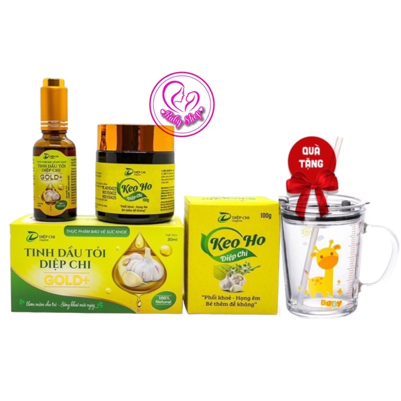 Combo tinh dầu tỏi và keo ho Diệp Chi hết ho, sổ mũi, viêm họng, tăng đề kháng cho bé + quà