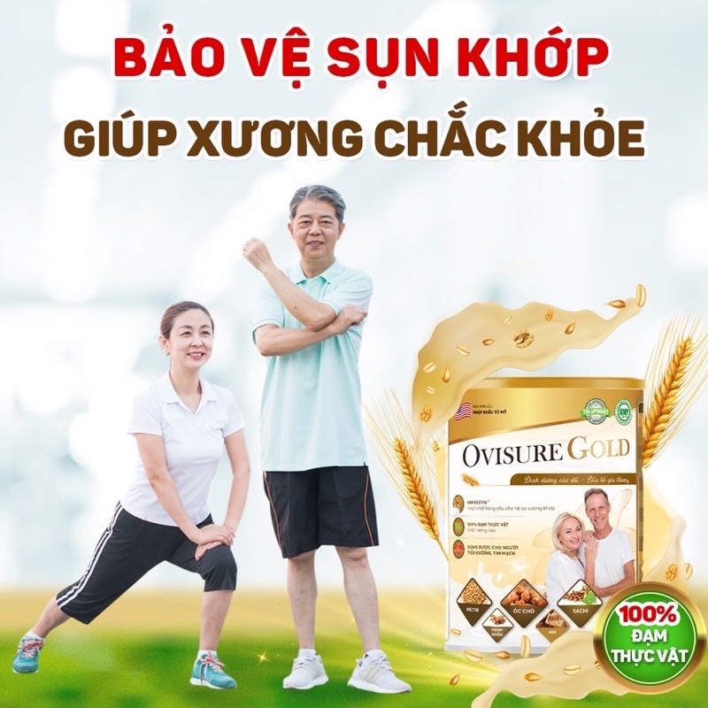 [Mua 3 tặng 1 hộp giấy]Sữa hạt xương khớp Ovisure Gold lon 650g chính hãng, giúp xương chắc khoẻ, dẻo dai