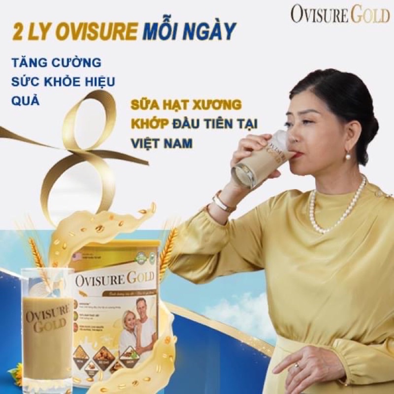 [Mua 3 tặng 1 hộp giấy]Sữa hạt xương khớp Ovisure Gold lon 650g chính hãng, giúp xương chắc khoẻ, dẻo dai